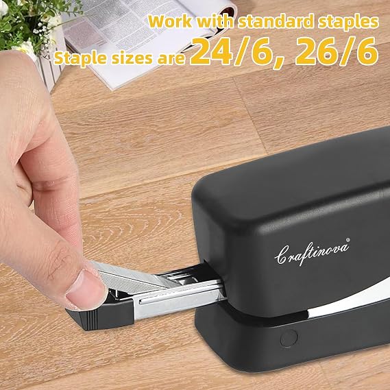 Electric Stapler, 25 Sheet, Include 2000 Staples and 1 Remover, Jam Free, Professional and Home Office Stapler,Battery not Included,AC or Battery Powered.