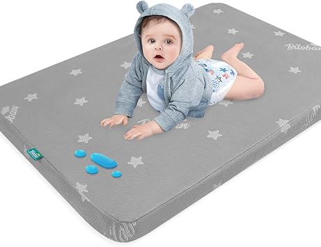 Bassinet Pad 25 x 36 Compatible with Dream On Me Nest/Zoom Portable/Zodiak, Pamo Babe Portable, Cosco Portable and Baby Trend, Waterproof Baby Foam with Removable Zippered Cover, Grey