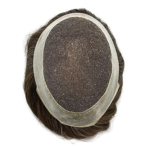 Vista 20 de Toupee for Men Real Human Hair Piece French Lace with Poly Skin Around Hair System 8x10 inch Mens Toupee Hair Unit Protesis Capilar Para