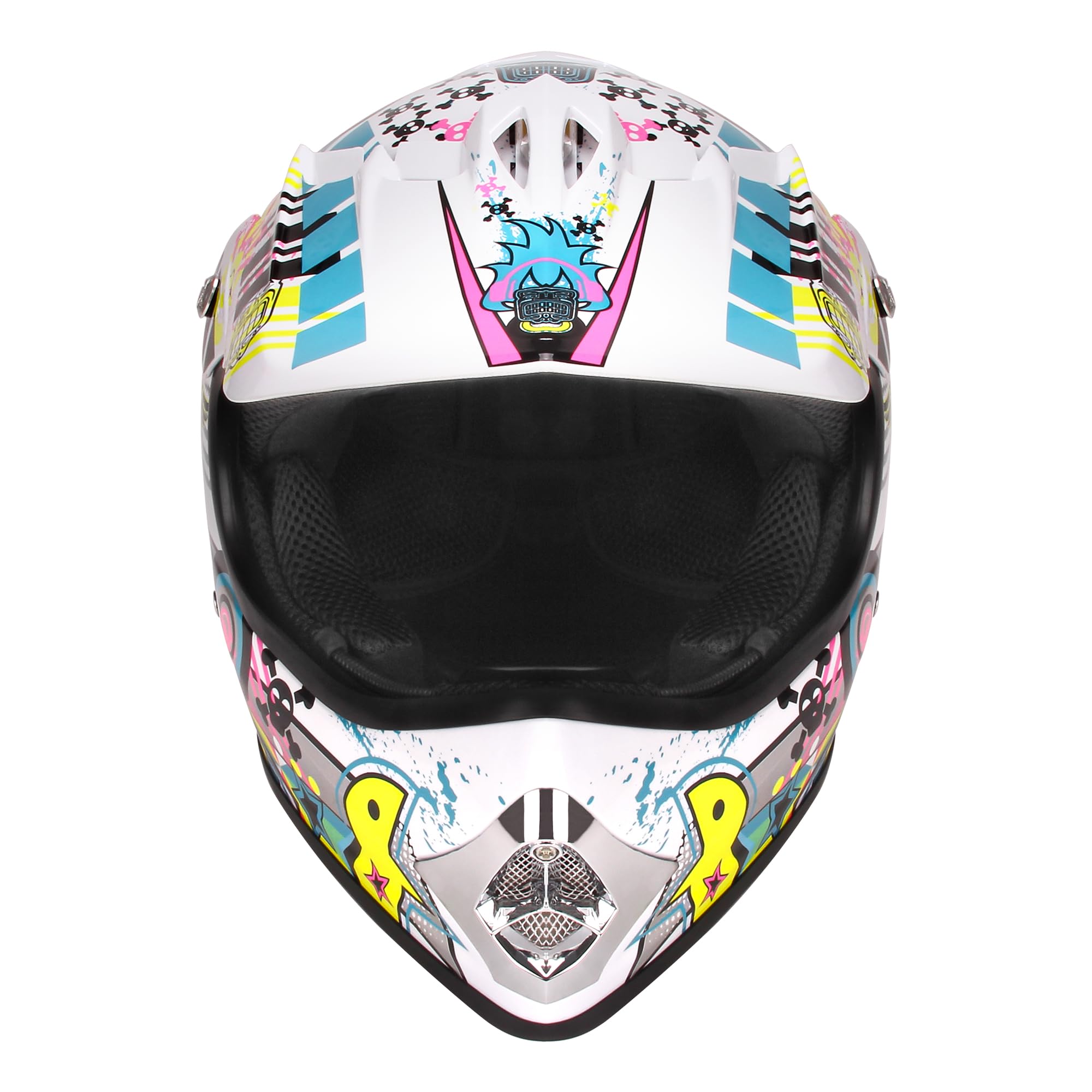 JAGASOL DOT Youth Teenager Motocross Offroad Street Dirt Bike Helmet BMX MX ATV Helmet with Goggles (Small, White)