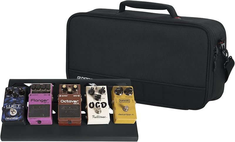 Gator Cases Pedal de guitarra de aluminio con bolsa de transporte; Pequeño: 15,75" x 7" | Negro sigiloso (GPB-LAK-1)