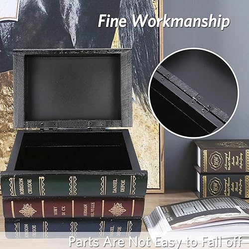 Miniatura 2 de Caja de almacenamiento de madera con forma de libro, cajas decorativas para libros para decoración del hogar, adornos de estantería de oficina y