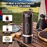 Vista 6 de Portable Espresso Machine & Coffee Maker for Camping, Travel, Office - Self-Heating, USB-C Charger, Compatible NS Capsule & Ground Coffee