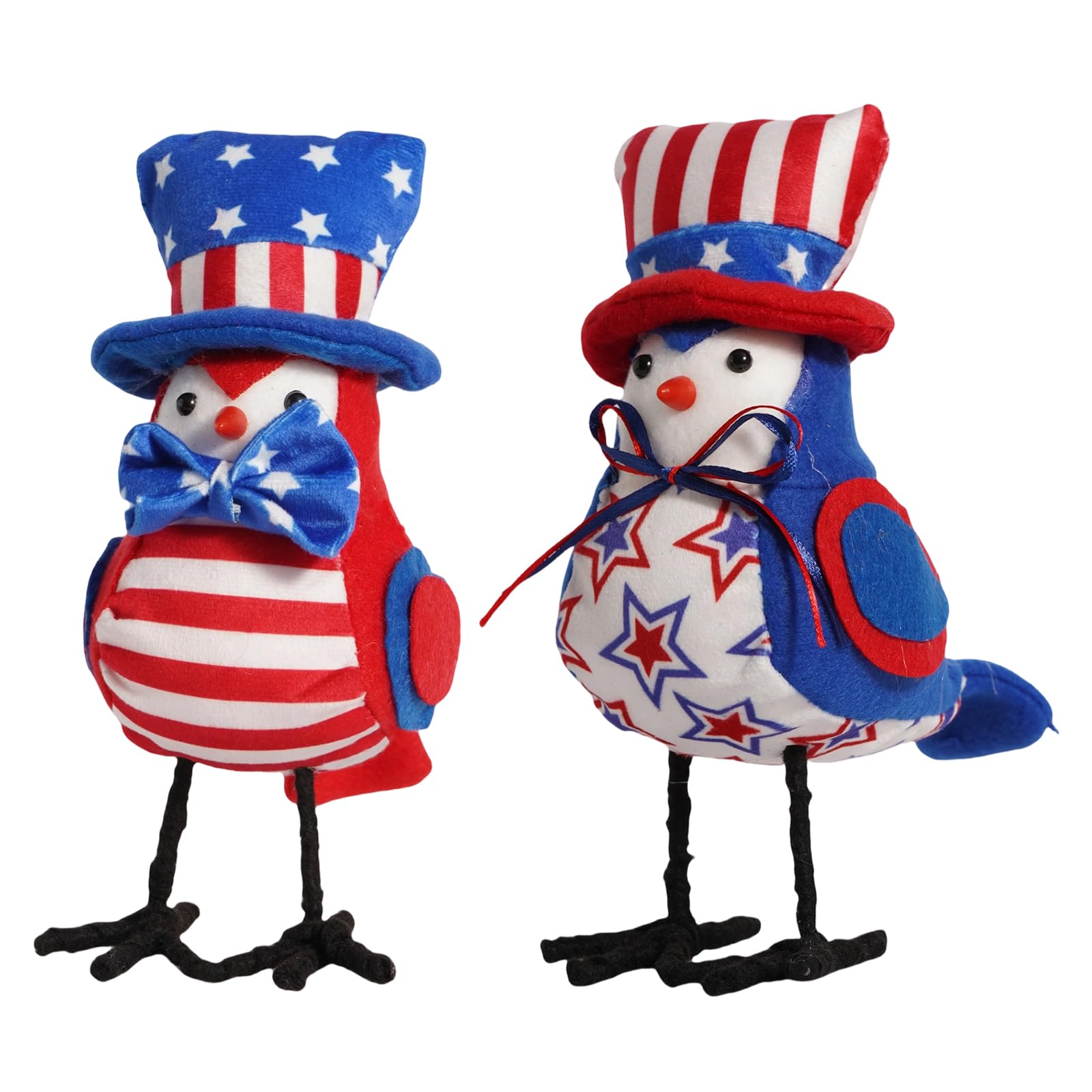 Jazuaiao Of 2 Independence Day Bird Plush Ornament Fabric for Festives Home Decoration Holidays Celebration Supplies Party Decoration