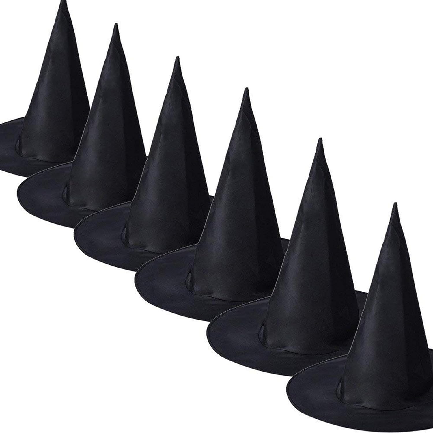 6 Pcs Adult Women Black Witch Hat Halloween Costume Accessory : Clothing, Shoes & Jewelry