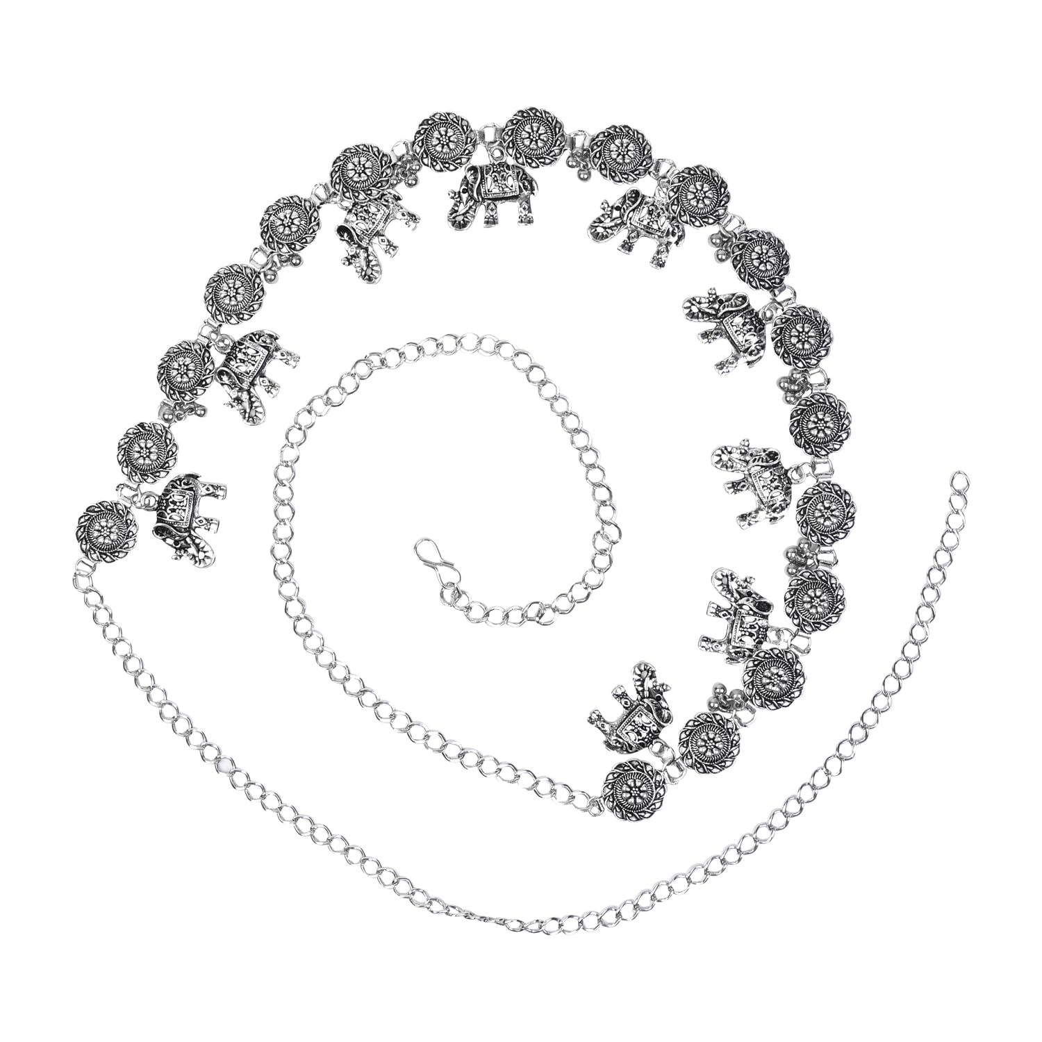 I Jewels Navratri Ethnic Silver Oxidised Adjustable Boho Waist Chain/Belly Chain/Kamarband For Women (B065S) (B0DFM1CXY7) Amazon Price History, Amazon Price Tracker