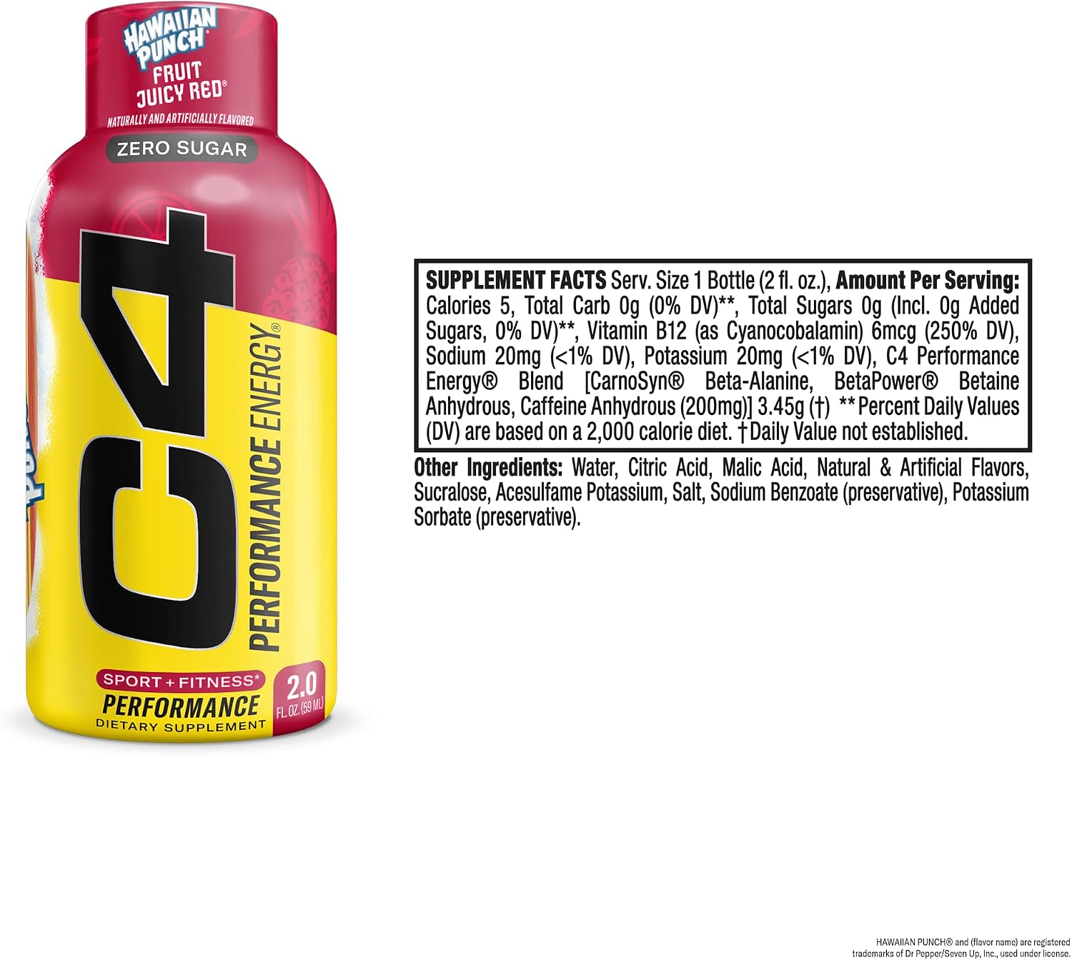 C4 Performance Energy Shot 2oz 12pk - Hawaiian Punch FJR