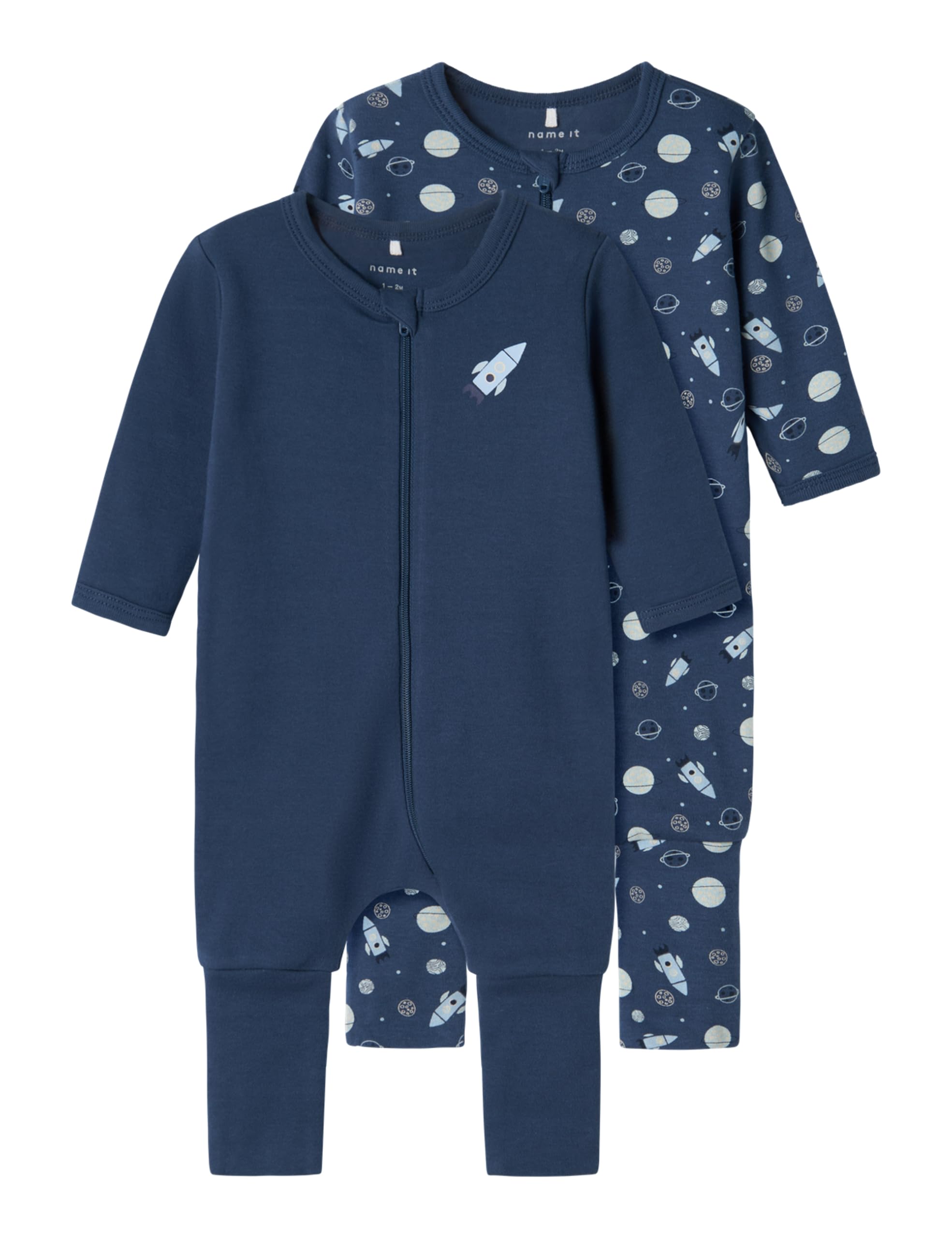 Name IT Nbmnightsuit 2p Zip FF Dark Space Noos Foot Bébés garçons