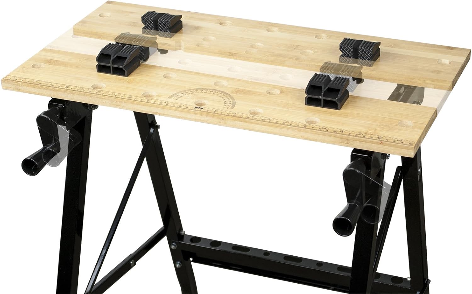 POWERTEC MT4006 Deluxe Bamboo Workbench Top | Portable Project Center and Vise Tool w/4 Bench Dogs - - 