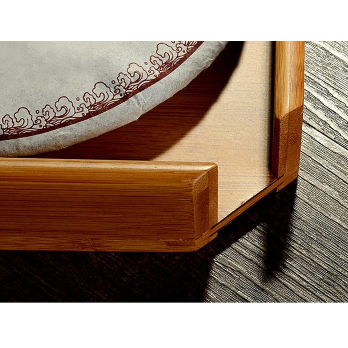 Alipis Boîte à Thé Emballage Unique et Élégant en Bambou avec Tiroir et Anneau de Tirage, Rangement Solide et Facile à Ouvrir pour Accessoires de Thé