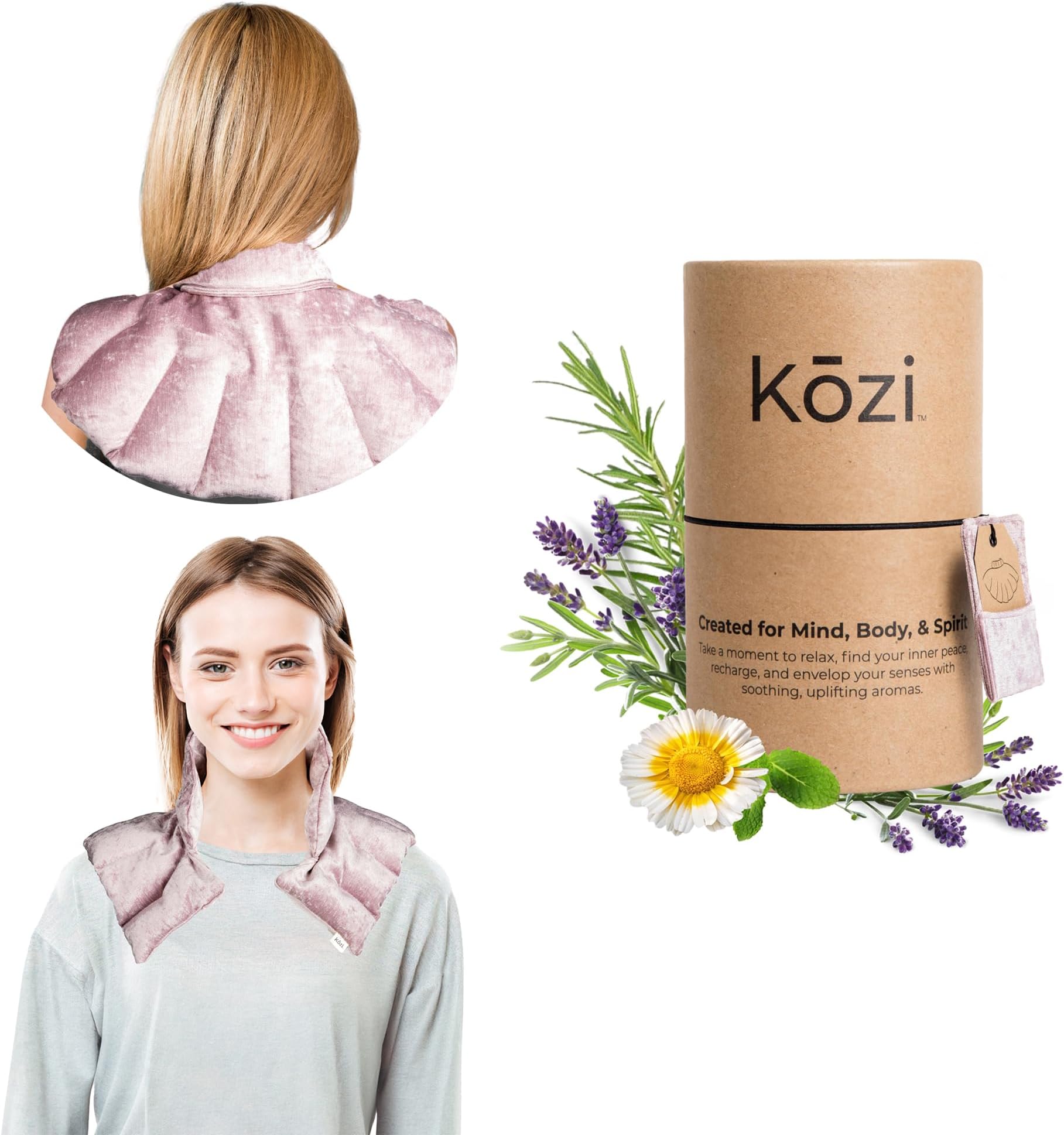 Lavender Spa Neck Pillow in Arctic Faux Fur