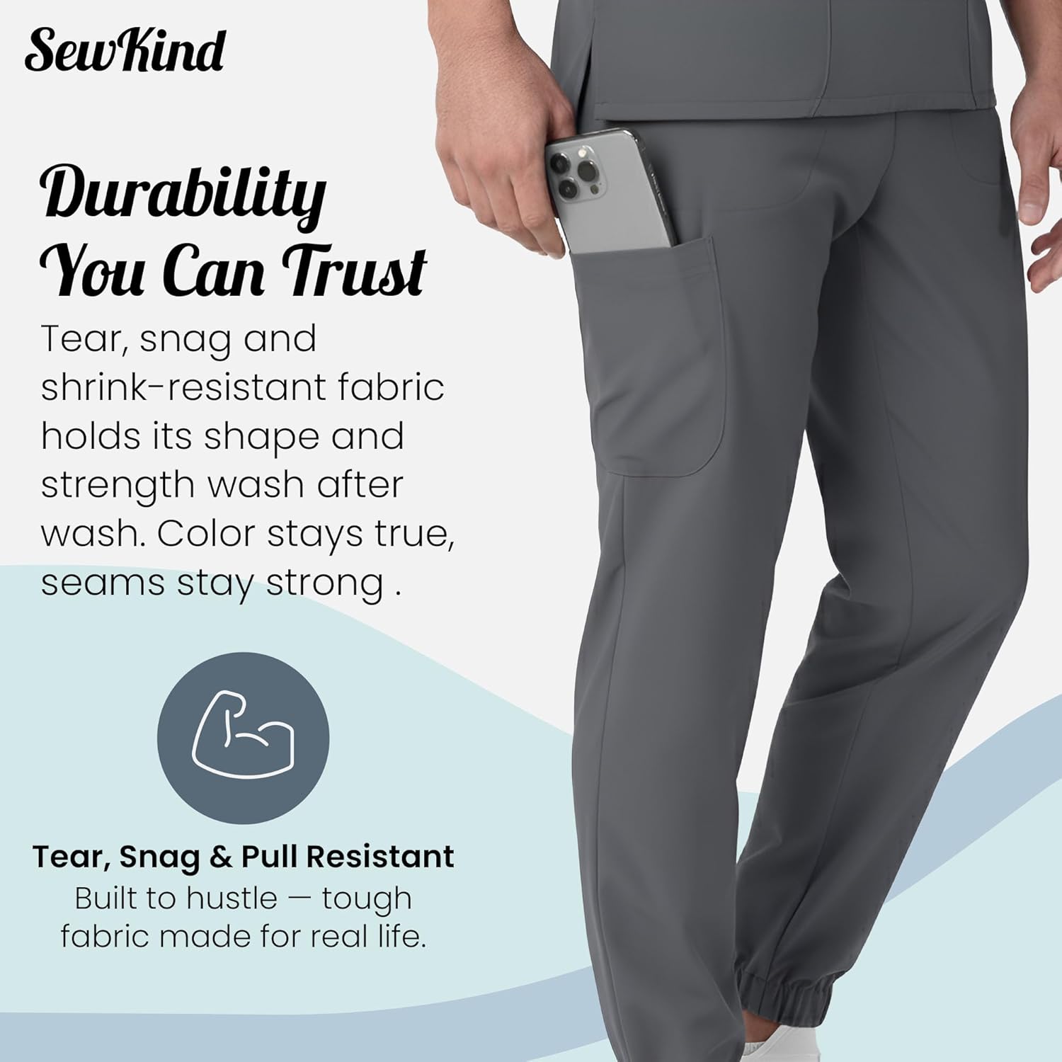 Men’s Scrub Set – V-Neck Top & Jogger Pants with 7 Pockets