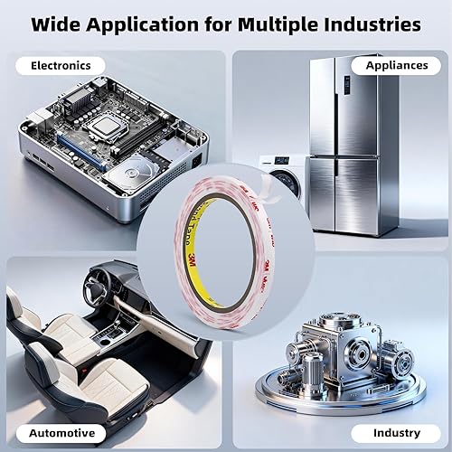 Miniatura 6 de Cinta de Montaje de Doble Cara 3M VHB 2''x15.4 Pies 0.025 Pulgadas de Grosor Blanco 4930 Cinta de Espuma Adhesiva Impermeable de Trabajo Pesado para