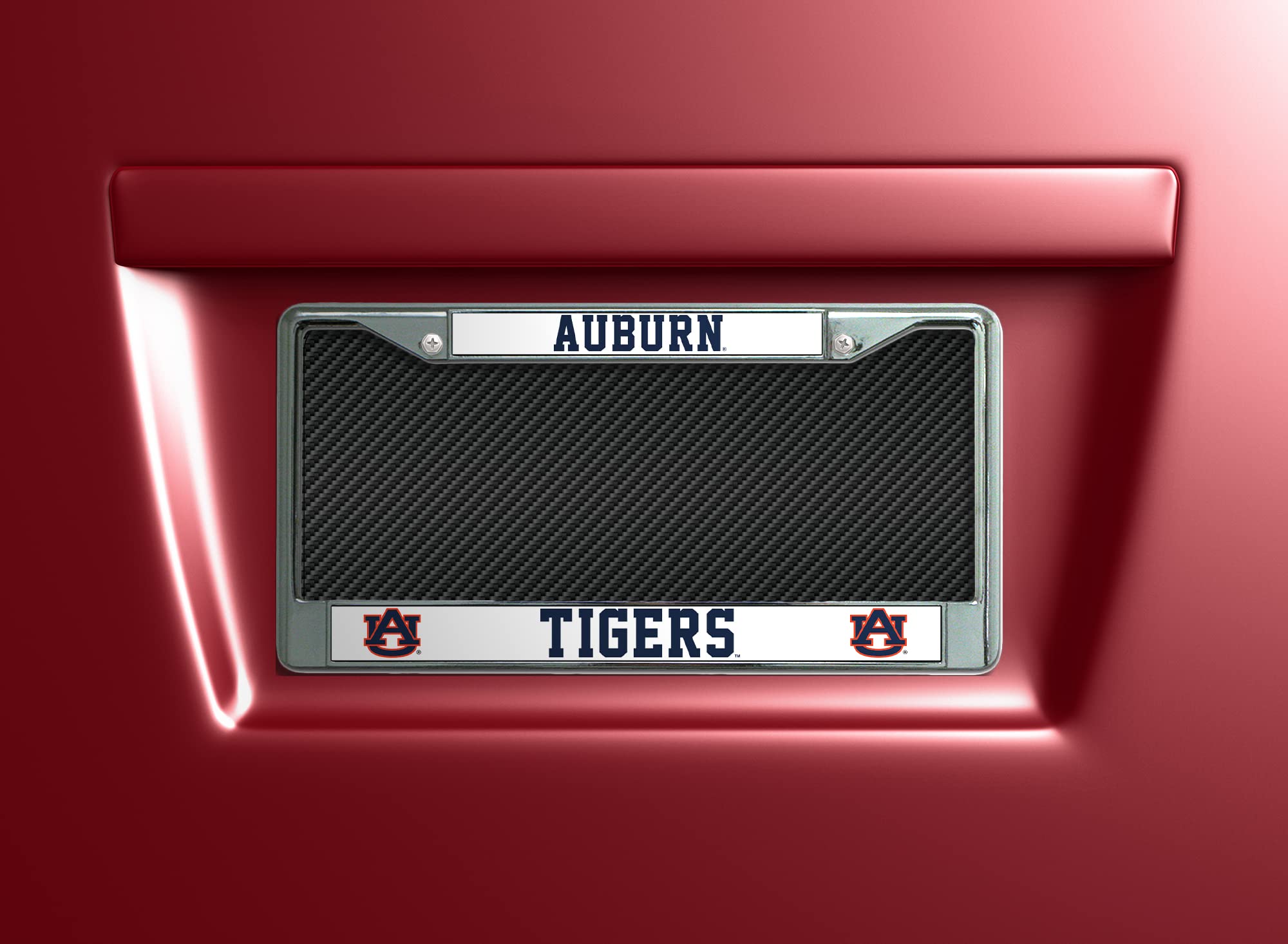 Rico Industries NCAA Rico Industries Standard Chrome License Plate Frame, Auburn Tigers , 6 x 12.25-inches