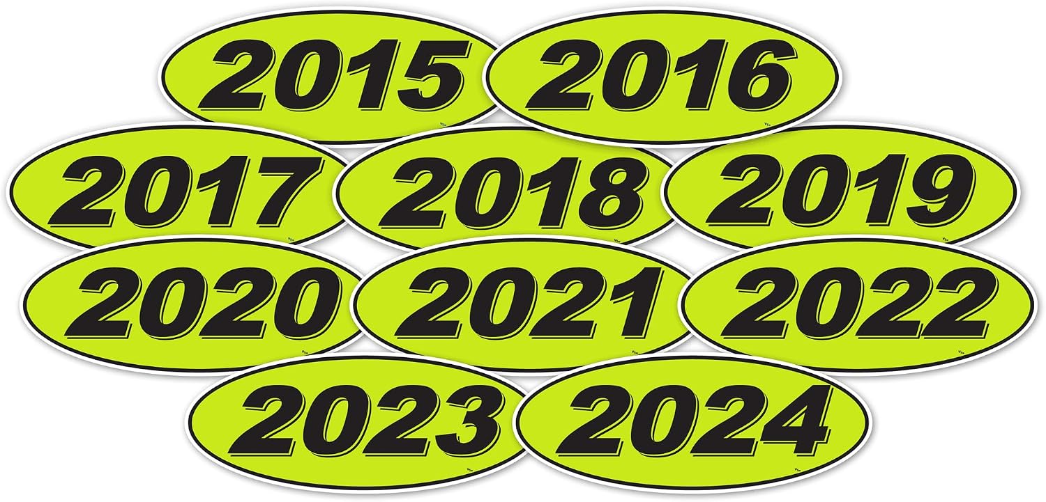 Amazon.com: Oval Model Years Window Stickers - Multi-Year Pack (Black ...