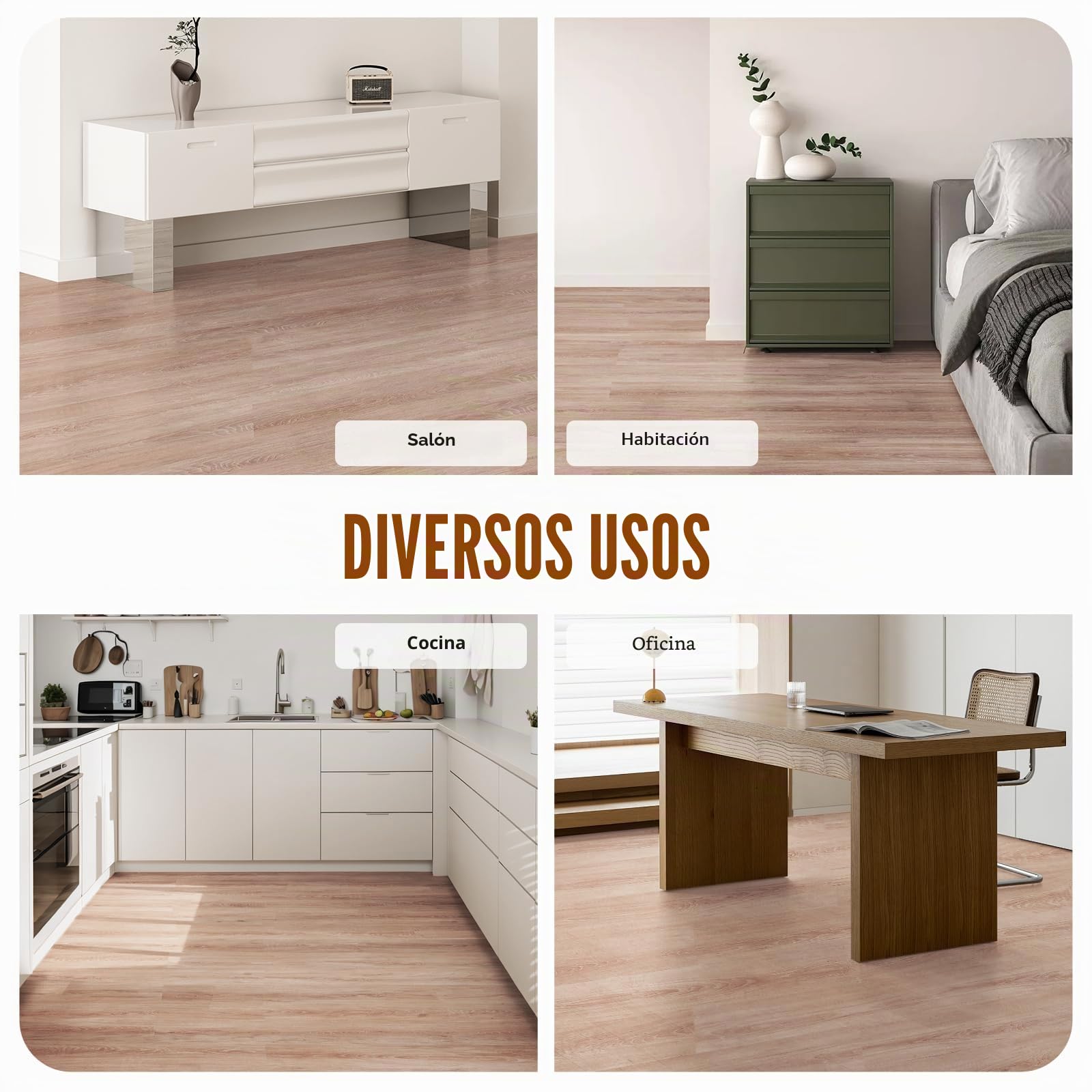 VEVOR Baldosas de Vinilo Autoadhesivas de 914 x 152 mm, 36 Baldosas de 2,5 mm de Grosor, Despegar y Pegar, Suelos de Bricolaje de Grano de Madera Natural para Cocina, Comedor, Dormitorios y Baños