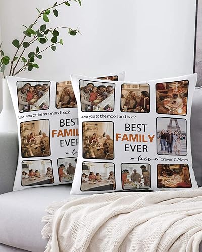 Miniatura 5 de Funda de almohada personalizada con imagen, con texto en inglés "I Love You Best Family Ever", funda de almohada personalizada con foto, funda de