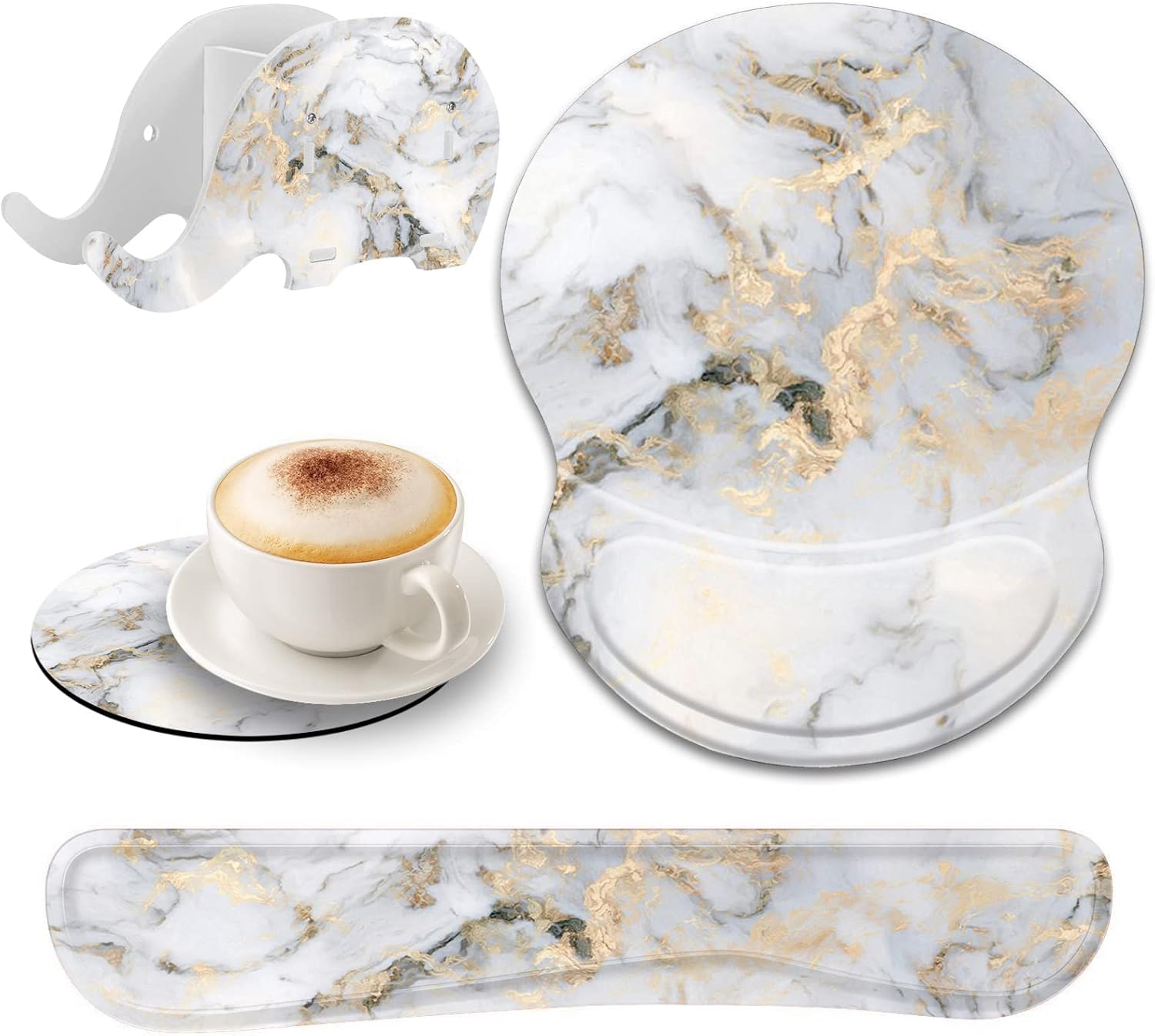 Mouse Pad Set, Large Mouse Pad (31.5 "x11.8) Elephant Pen Holder Coaster Combination, Non-Slip Base, Gamer Table Pad, Suitable For Office And Home - Beach Quoting Bible Verse Philippians 4-13