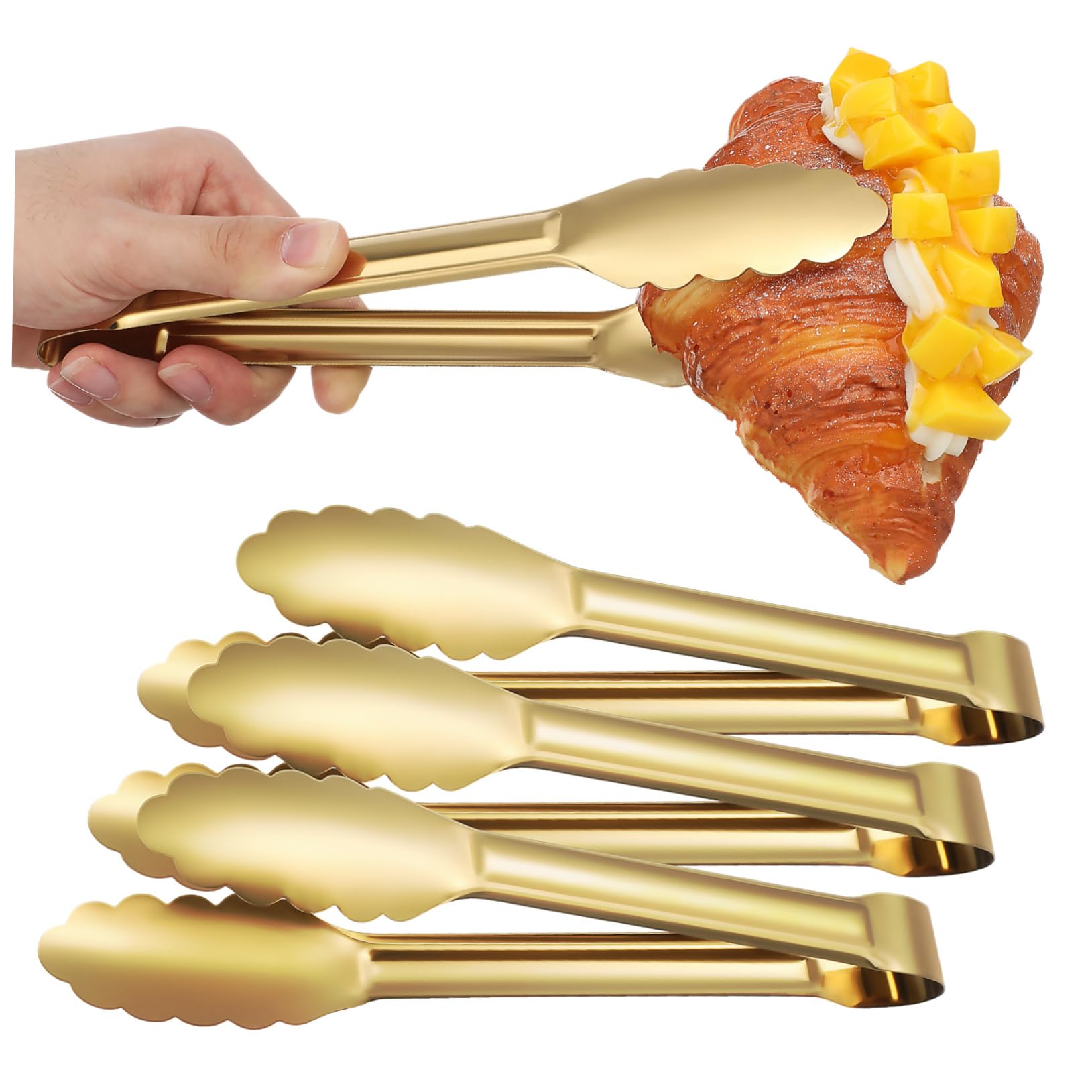 4pezzi Pinze Da Cucina Acciaio Inossidabile Per Barbecue Insalate e Servizio Utensili Multiuso Per Cucinare e Grigliare