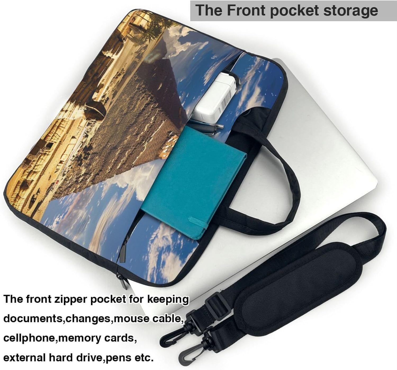 Pyramids of Egypt Printed Laptop Tote Bag Laptop Tote Bag Travel Bag Business Computer Bag Work Bag for Men Women