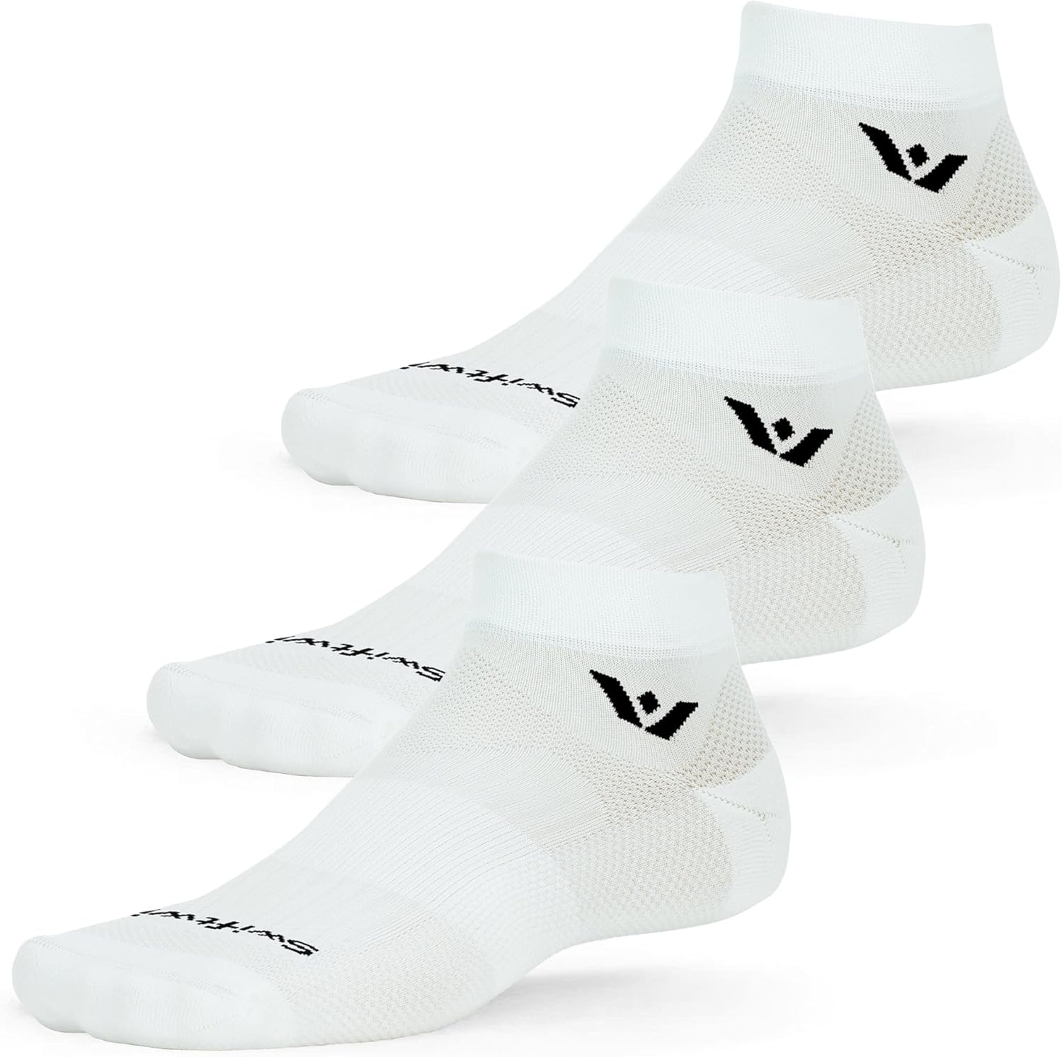 Swiftwick- ASPIRE (3 Pairs) Ankle Running & Cycling Socks, Breathable, Compression Fit