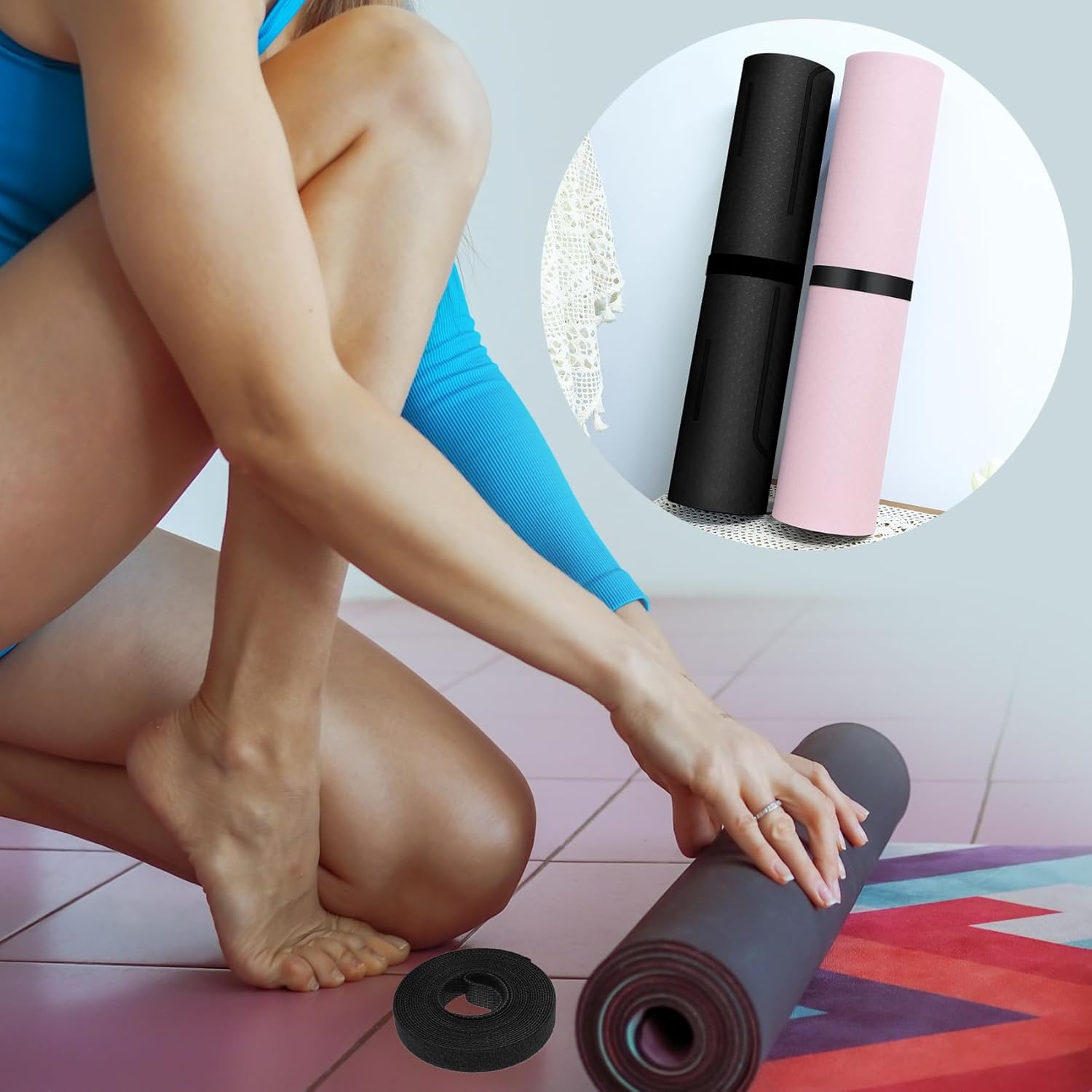 Double-Sided Hook and Loop Straps, 1/2 in x 30 ft Reusable Self-Gripping Straps, Hook and Loop Roll for Home Office (Black)