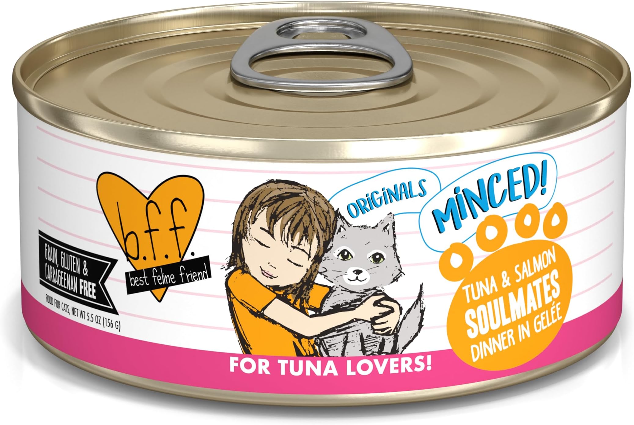 Best Feline Friend (B.F.F.) Grain-Free Cat Food, Tuna & Salmon Soulmates, 5.5-Ounce Can (Pack of 24)