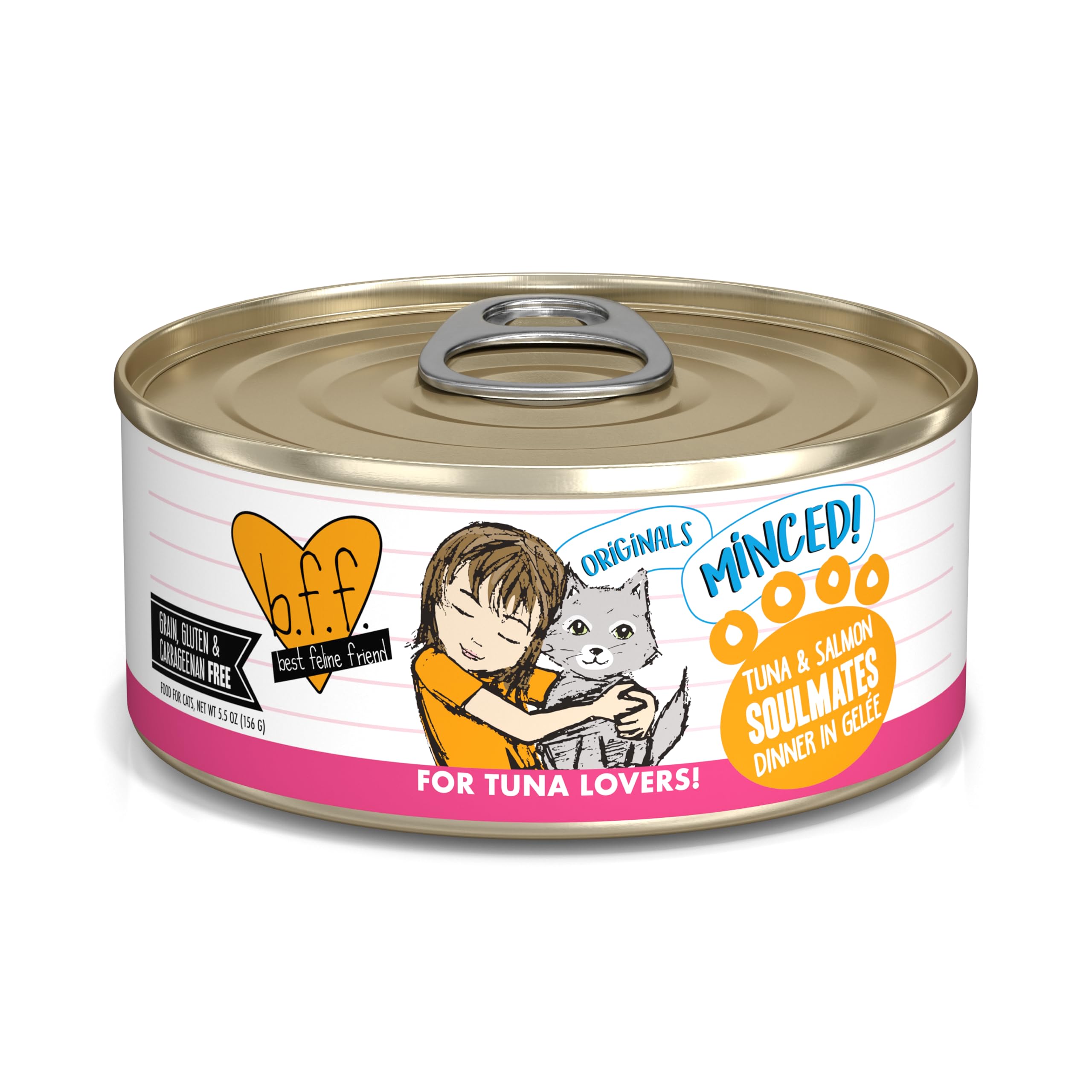 Weruva Best Feline Friend (B.F.F.) Grain-Free Cat Food, Tuna & Salmon Soulmates, 5.5-Ounce Can (Pack of 24)
