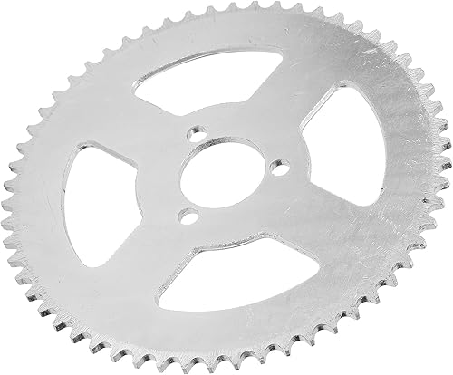 VGEBY Piñón T8F 58T, Piñón de acero blanco T8F 58T, manivelas de 3 agujeros, 1.142 in, compatible con mini motocicleta de 4749 cc, ATV Kart,
