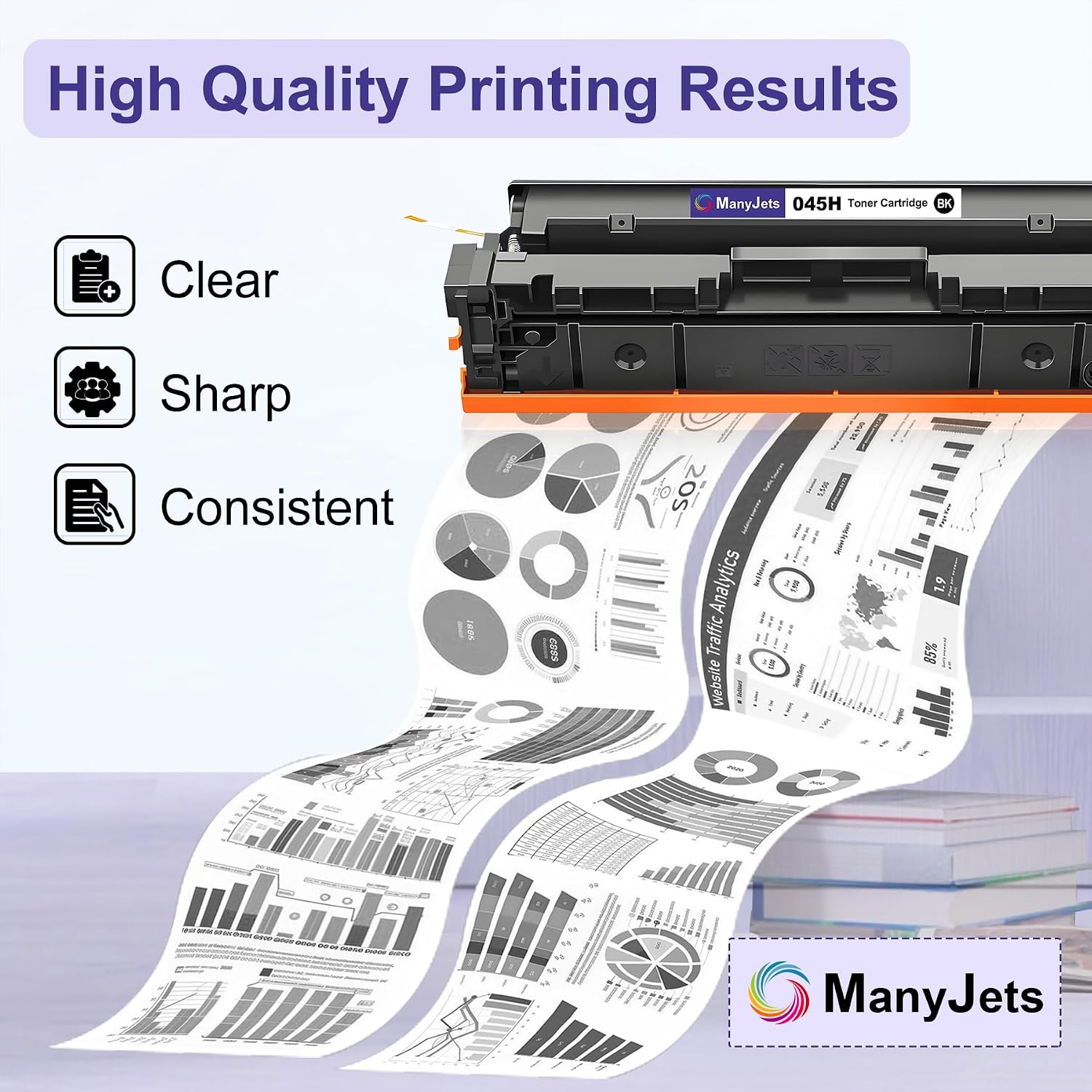 045H 045 Black Toner Cartridge Replacement for Canon CRG-045H High Yield for Color imageCLASS MF634Cdw, MF632Cdw, LBP612Cdw, MF632, MF634, LBP610C Series Printers (2 Pack,Black)