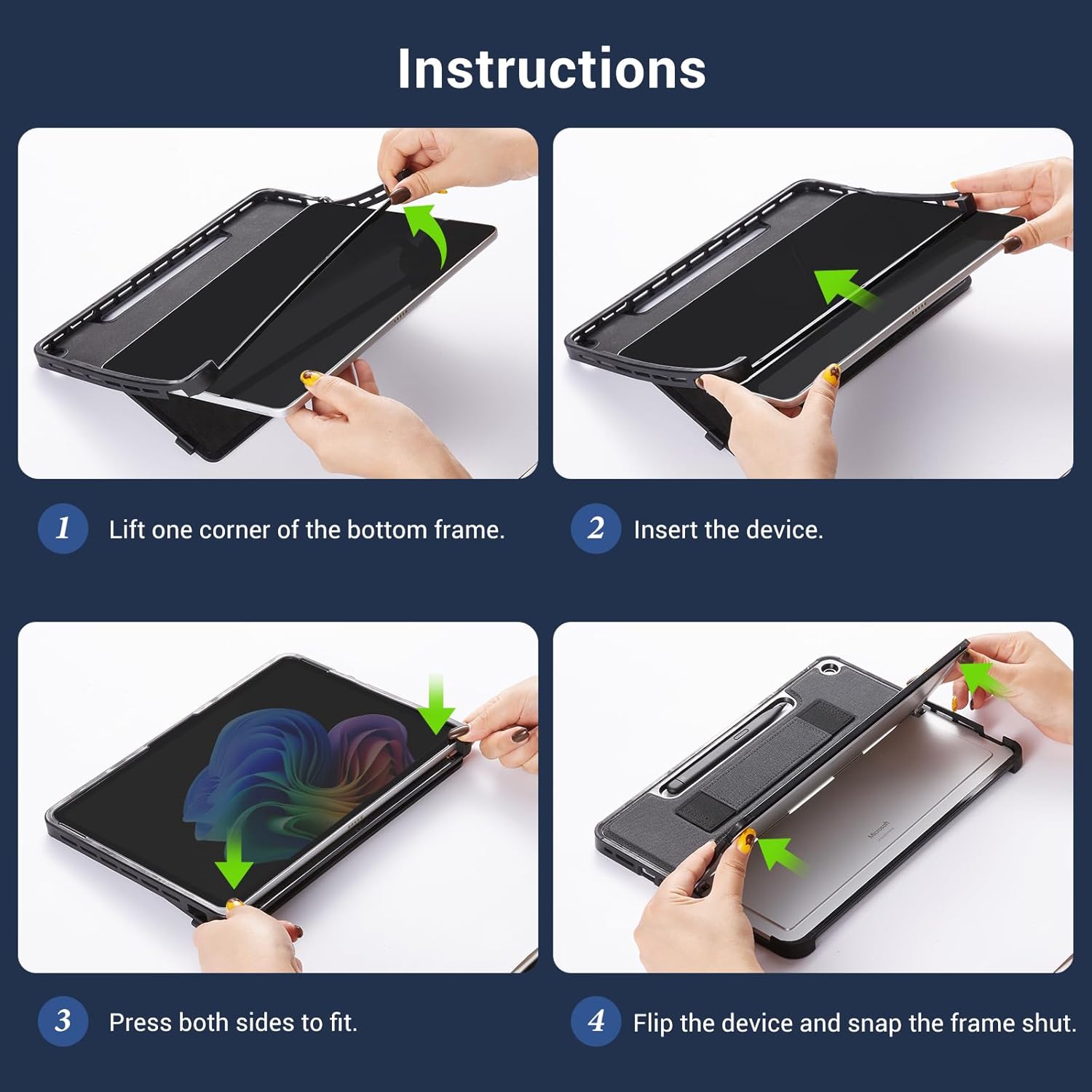 CoBak Rugged Case for Microsoft Surface Pro 12" 2025, Shockproof Protective Cover with Hand Strap, Multi-Angle Kickstand, Built-in Stylus Holder, Compatible with Type Cover Keyboard