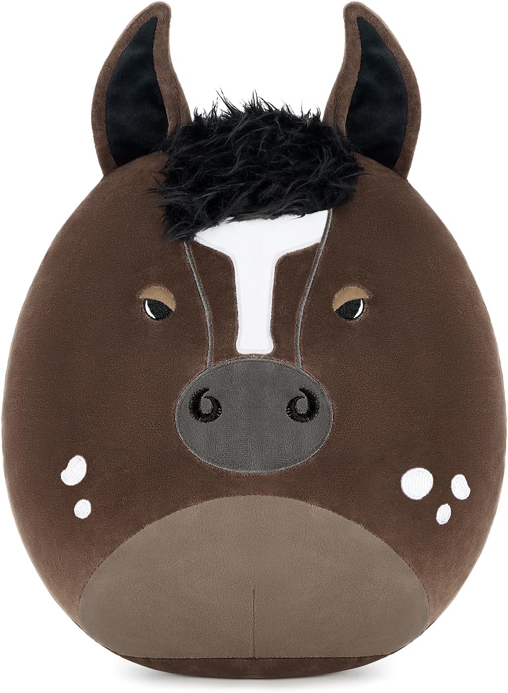 PEACH CAT Original Appaloosa Horse Stuffed Animal 12" Cute Horse Plush Soft Plushies Toys Gifts for Kids Adults Dark Brown