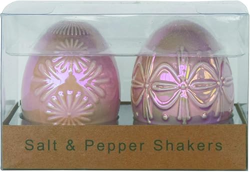 Miniatura 3 de Transpac Transpac Dolomite - Juego de 2 saleros y pimenteros iridiscentes de Pascua multicolor de 3 pulgadas, multicolor