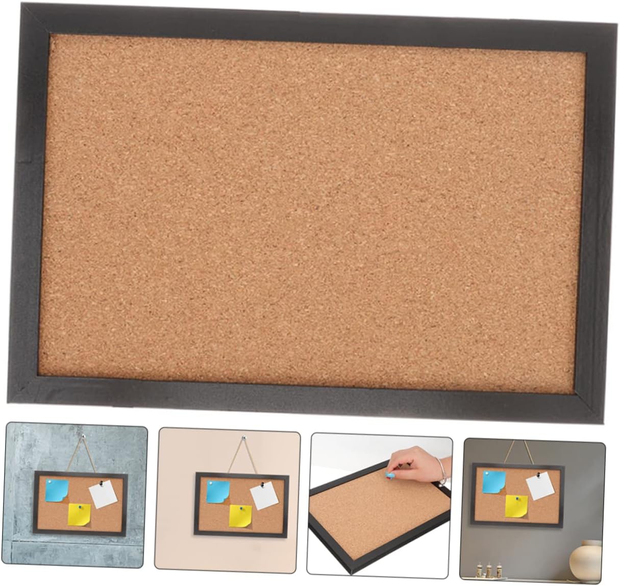 Message Board Cork Board Frame Double-Sided Memo Display for Decorative for Wall Easy to Use for Notes and Photos