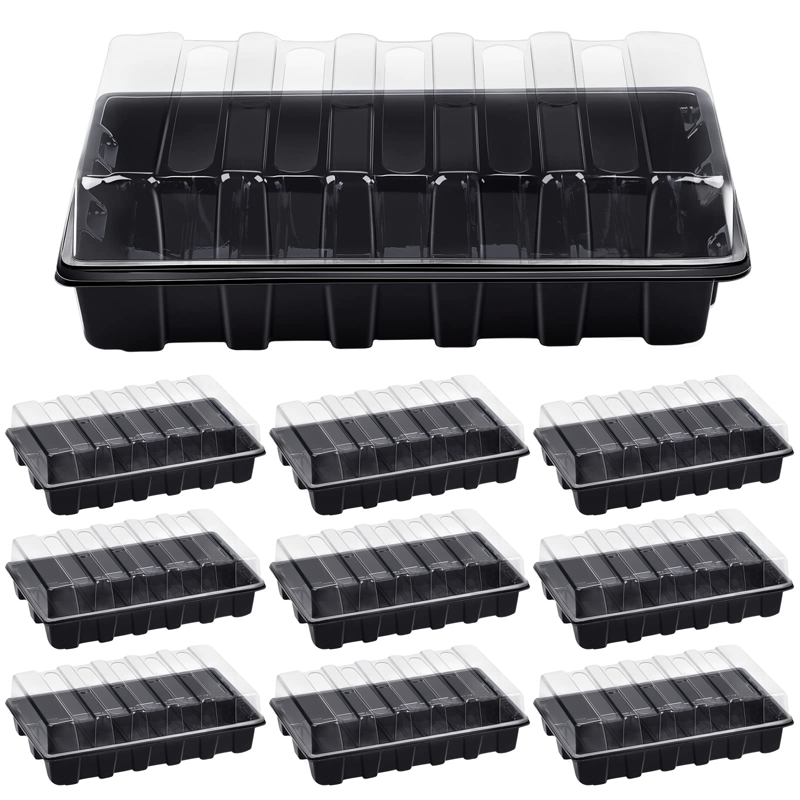 Buy Elcoho 10 Pack Flat Seed Starter Tray Kit Drip Trays Seedling Trays
