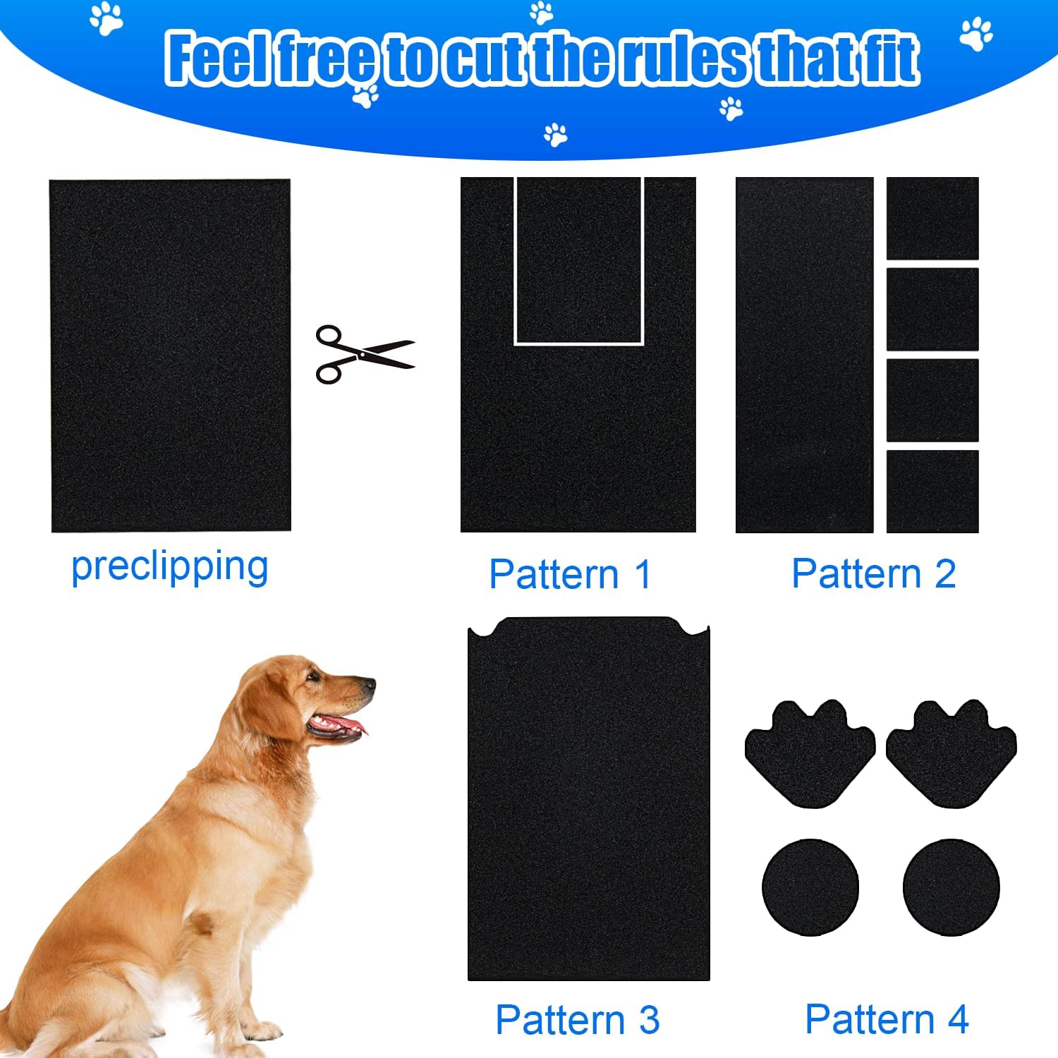 Dog Nail Scratch Board, self-Adhesive Instead of Emery Paper,Door Protector from Dog Scratching,cat Nail File,pet Scratch Areas Substitute for Dog Nail (13x9inch, Black) (13x9inch, Black)