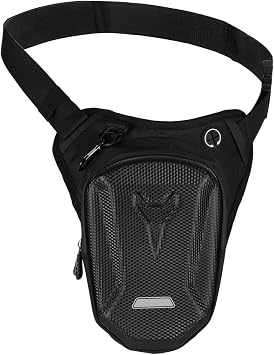 LANRU Motorcycle Waist Pack Hard Shell Drop Leg Bag Motorcycle Waterproof Waist Pack for Motorcycle Riding Hiking Fishing Men Women