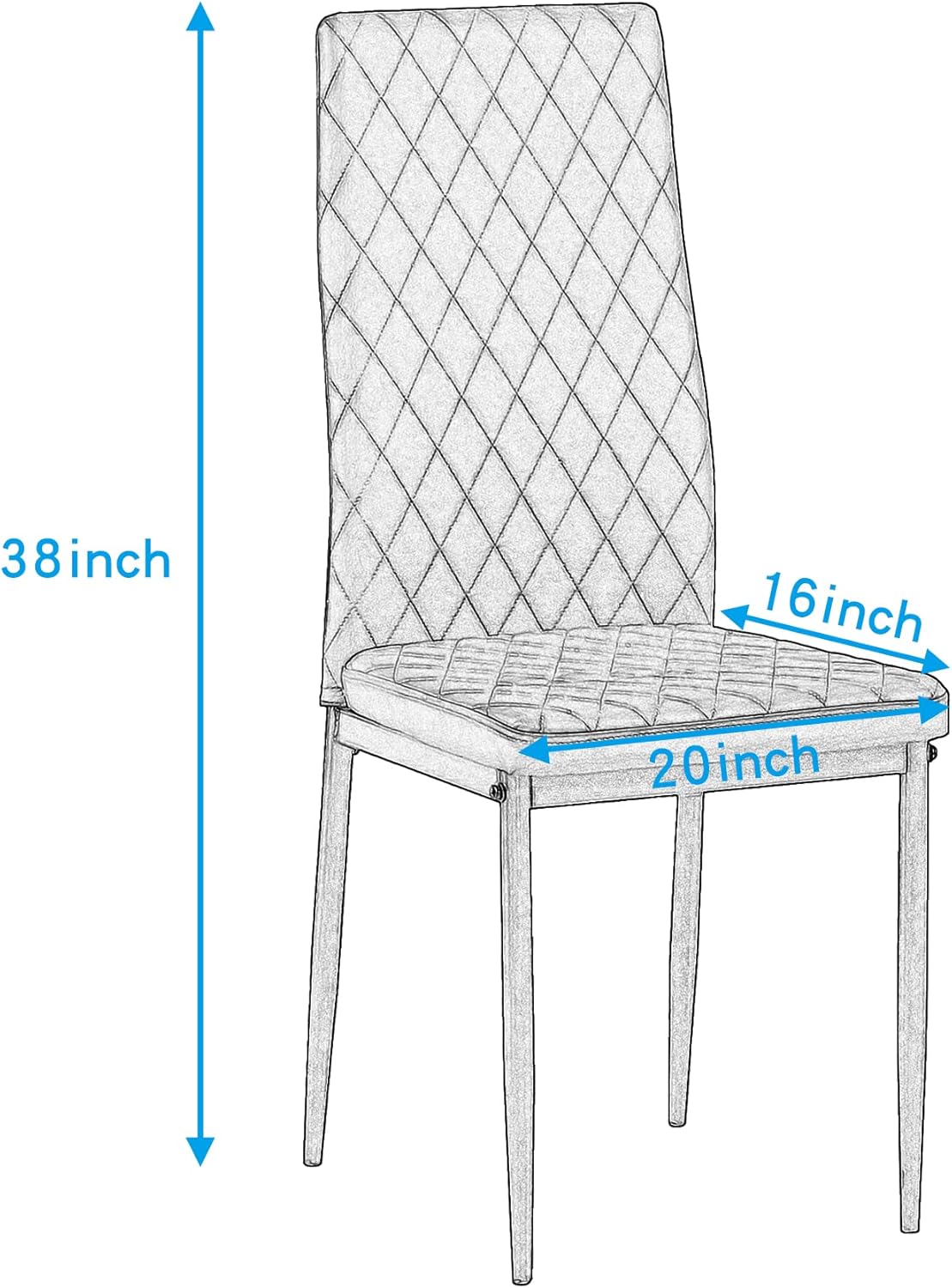 Buy Dining Chairs Set of 6 for Dining Room, Kitchen Modern Metal Chairs