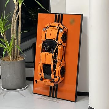 iLuane Display Wallboard for Lego Technic 42056 Porsche 911 GT3 RS, Adult Collectible Car Wall Mount for Building Blocks Perfect for Lego Enthusiasts Cars Not Included