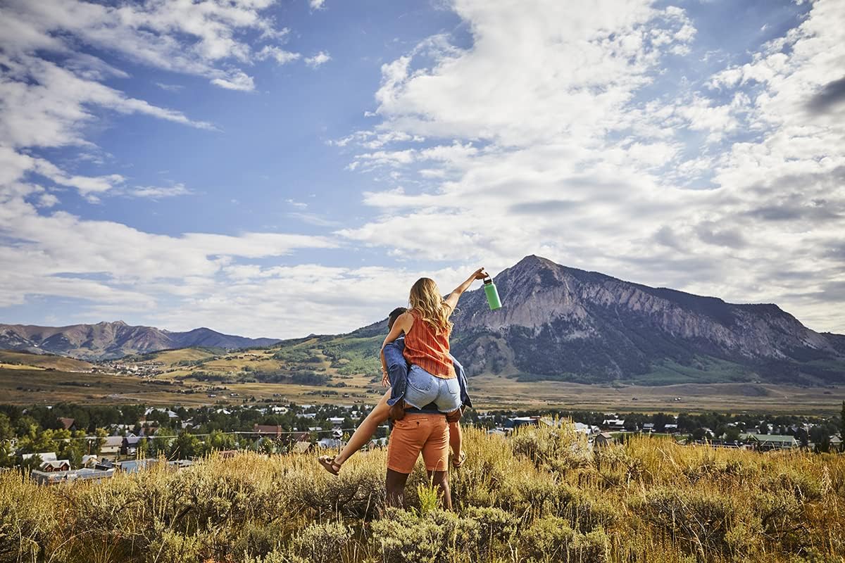 Hydro Flask Wide Mouth Insulated Sports Water Bottle Straw Lid , Black Photo