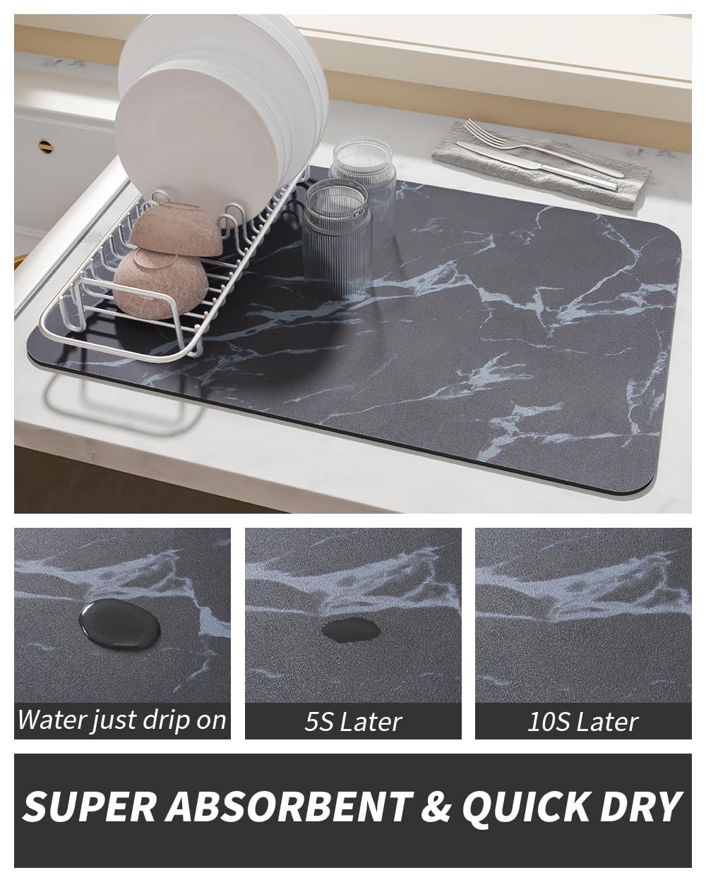 AMOAMI Dish Drying Mat
