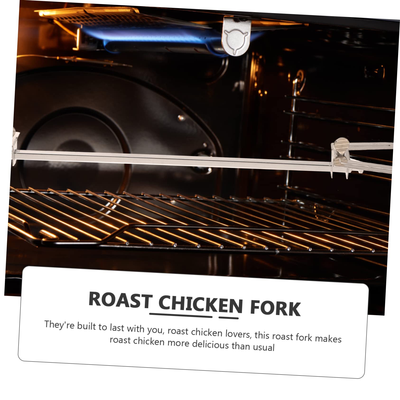 GALPADA Stainless Steel Rotating Air Fryer Fork Forks Screws Axes Easy Clean No for Roast Chicken Bbq Cooking Air Fryers