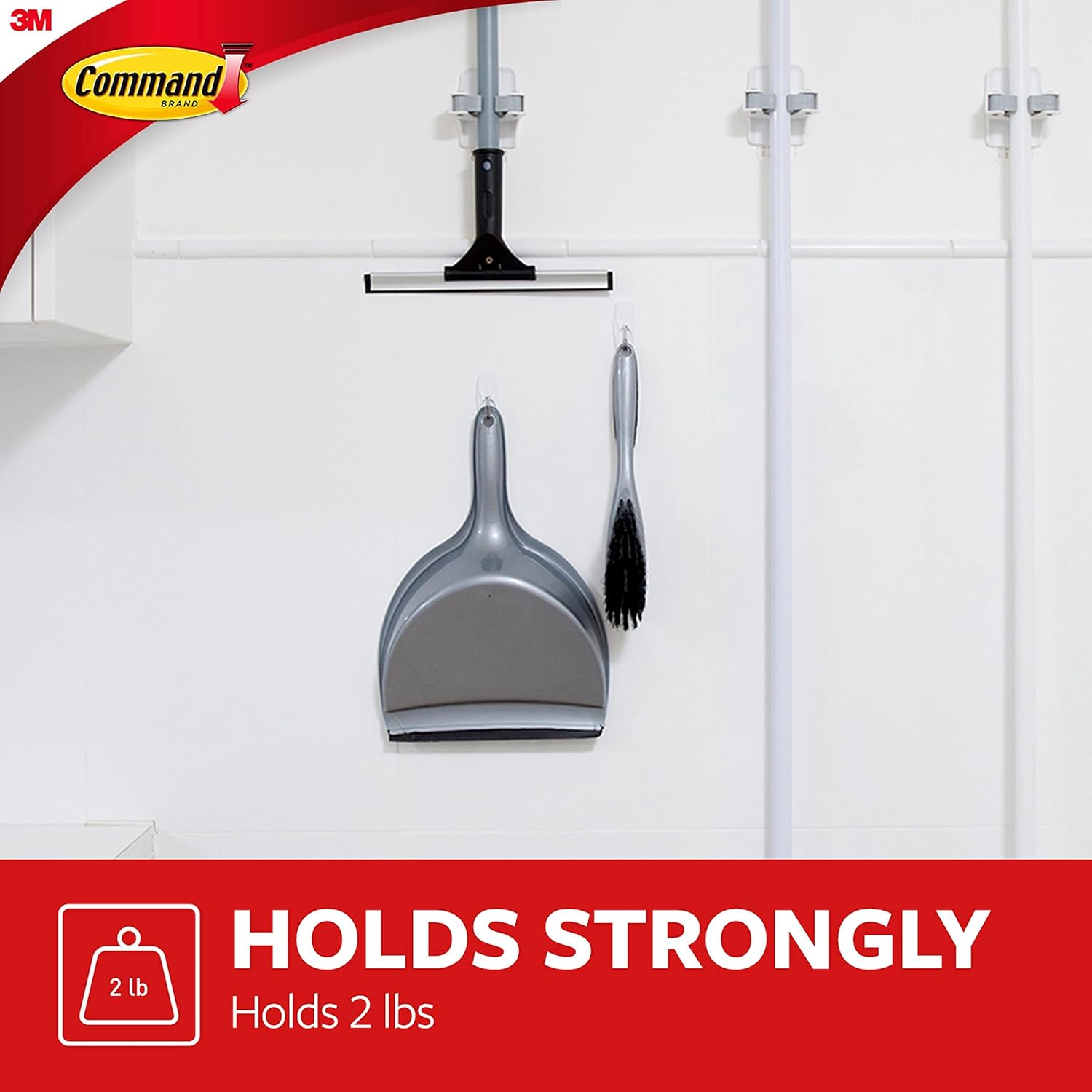 Command Wire Toggle Hook, Medium, White, 2-Hooks (17065-ES), Organize Damage-Free