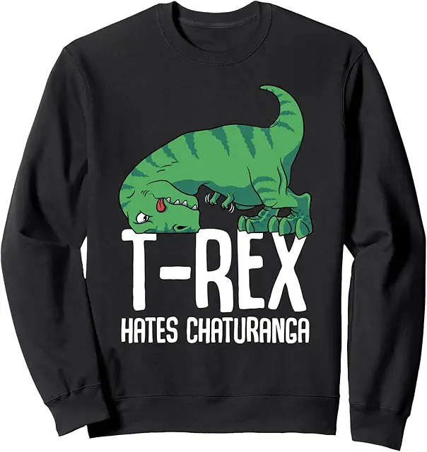 Sudadera Chaturanga Yoga T-Rex Dinosaurio Divertido Brazos Cortos