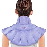 REVIX Heated Neck Wrap Microwave Heating Pad for Neck and Shoulders Pain Relief, Weighted Neck Warmer Microwavable with Miost Heat, Unscented