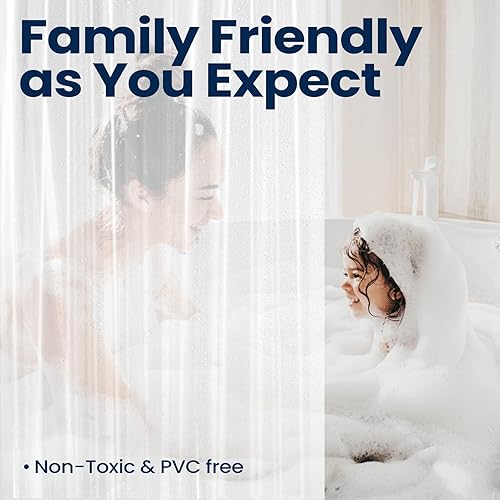 Miniatura 5 de downluxe Forro de cortina de ducha transparente, forro de ducha de plástico EVA extra pesado de 0.42 oz con 3 imanes, cortina de baño impermeable de