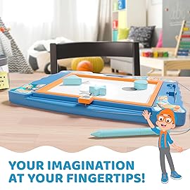 Lollipop Lolipop Blippi Magnetic Sketcher with Magnetic Pen and Stamps - Star, Heart, Triangle Shapes | Creative Drawing Pad for Kids Blippi Toys for Boys and Girls