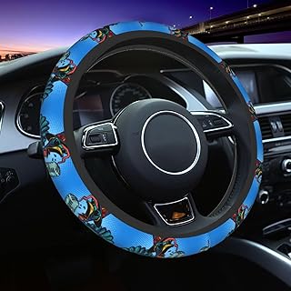 Chicken Singing Guitar Steering Wheel Cover, Universal 15 Inch Auto Elastic Steering Wheel Covers for Car Auto SUV Wheel Protector