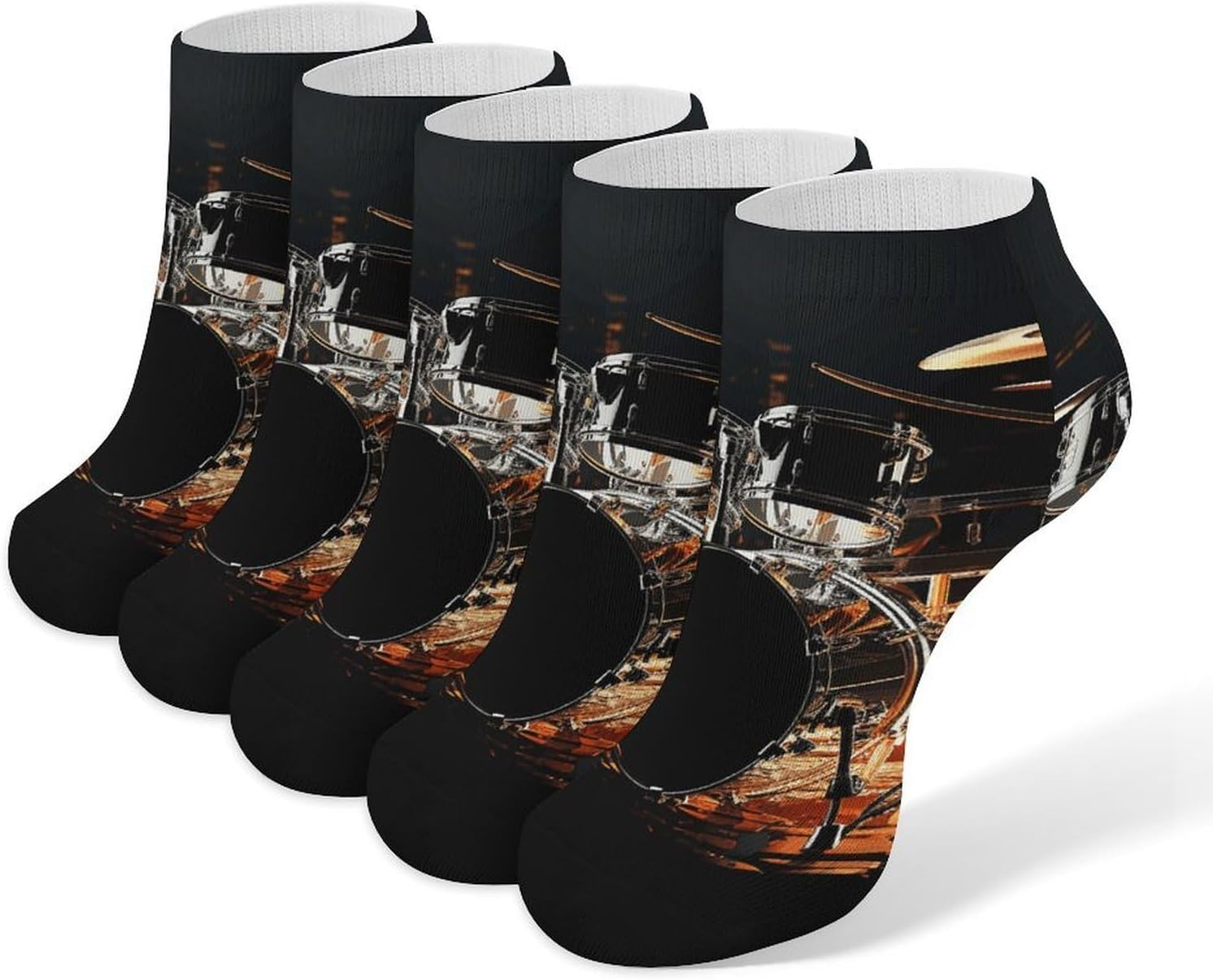 5 Pairs Drummer Ankle Socks Breathable Low Cut Short Socks