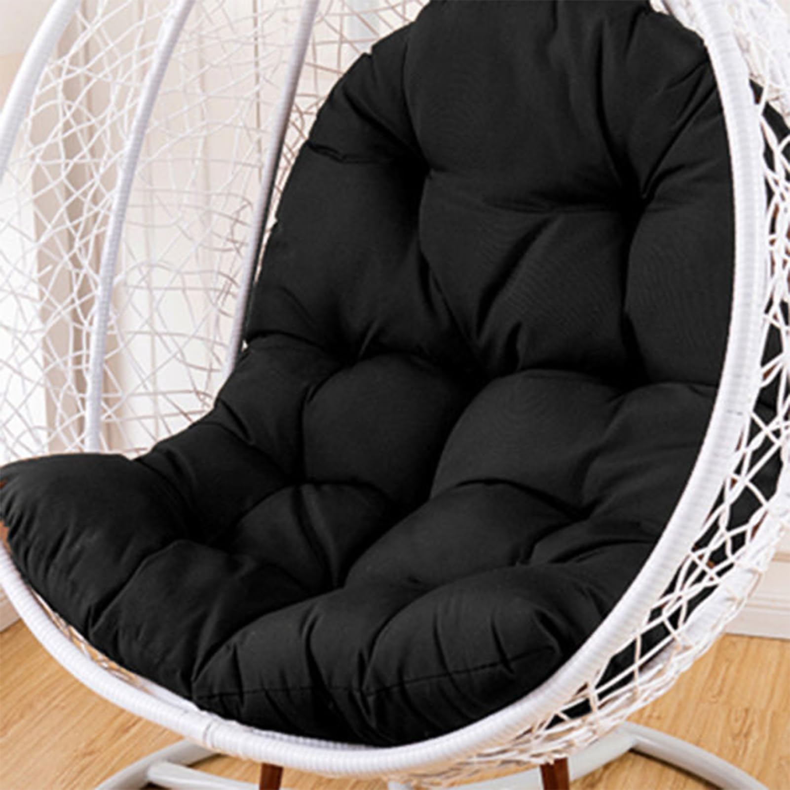 Silla de huevo negro transpirable, de repuesto, resistente a la intemperie, impermeable, para uso en interiores y exteriores, patio, conserva, balcón